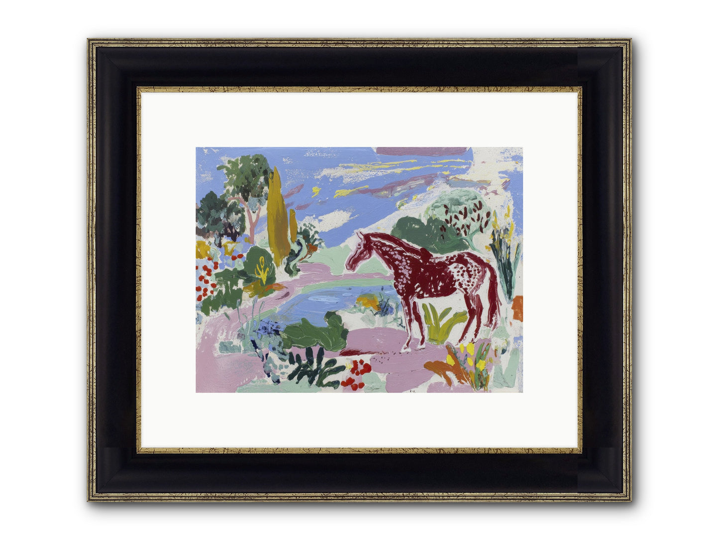 She Lingered There Framed Print - Black & Gold 12x9