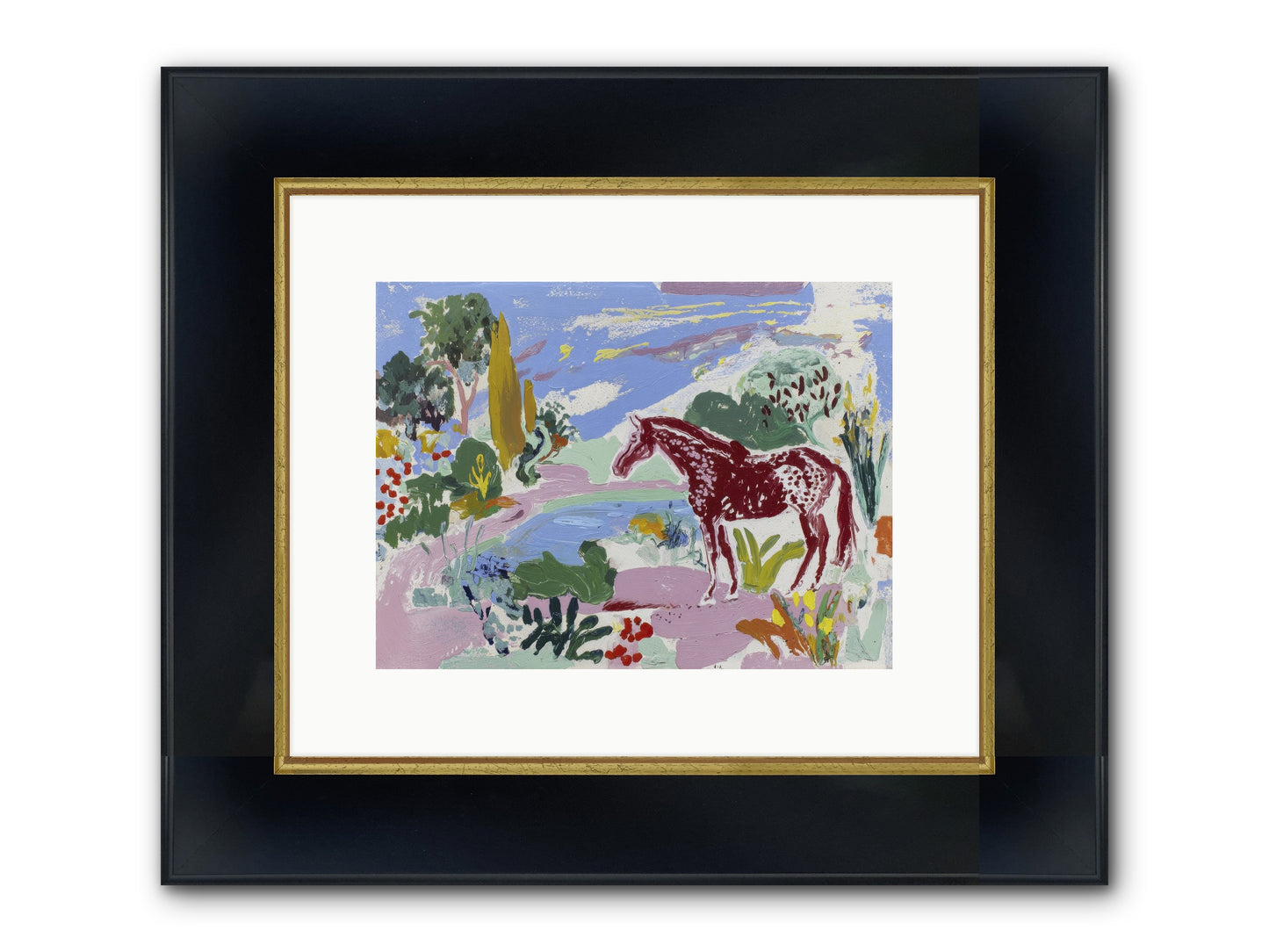 She Lingered There Framed Print - Wide Black w/Gold 12x9