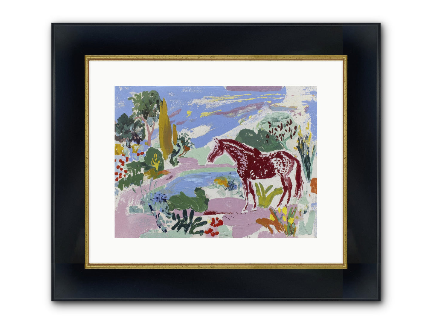 She Lingered There Framed Print - Wide Black w/Gold 16x12