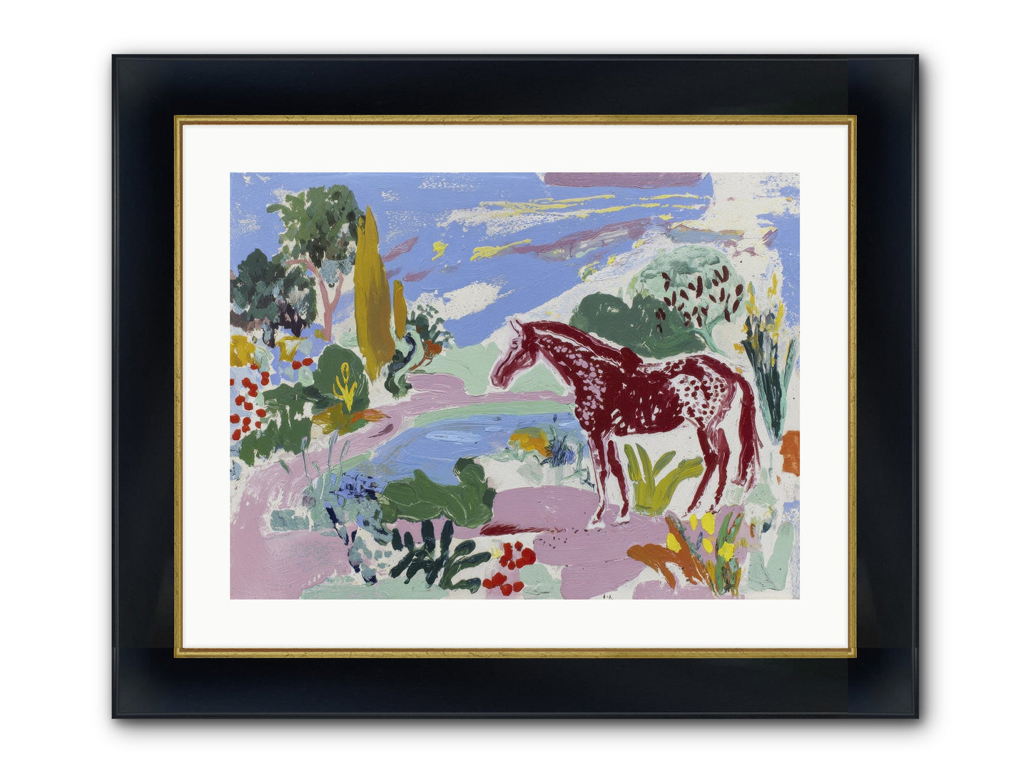 She Lingered There Framed Print - Wide Black w/Gold 24x18