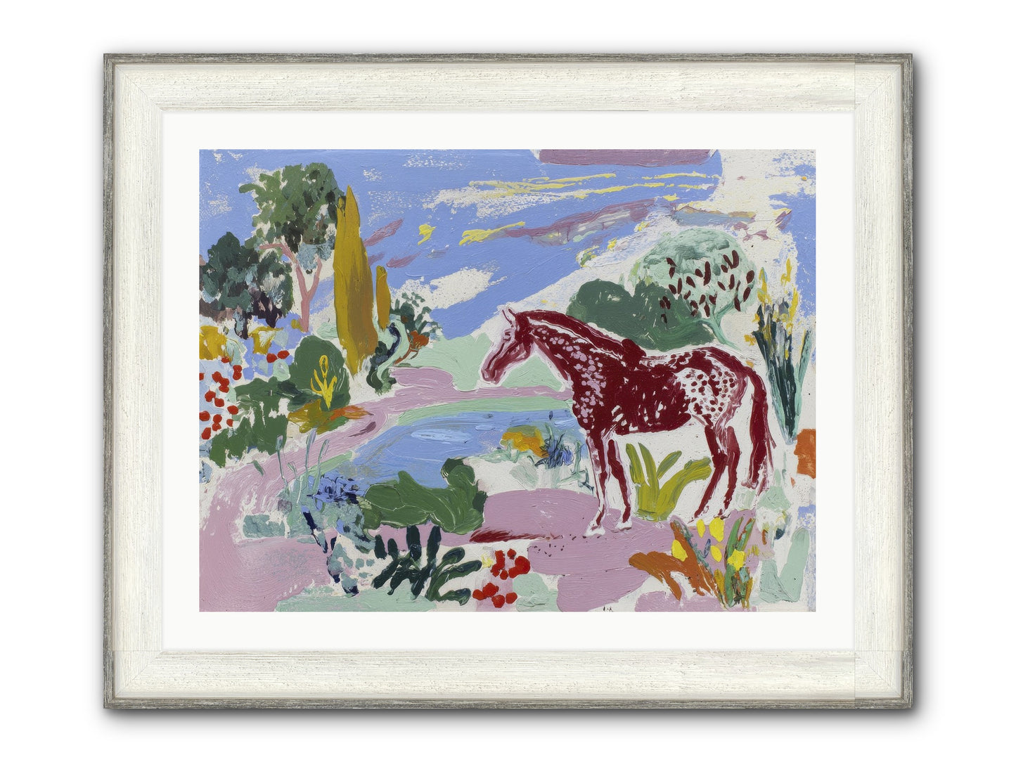She Lingered There Framed Print - Driftwood White 32x24
