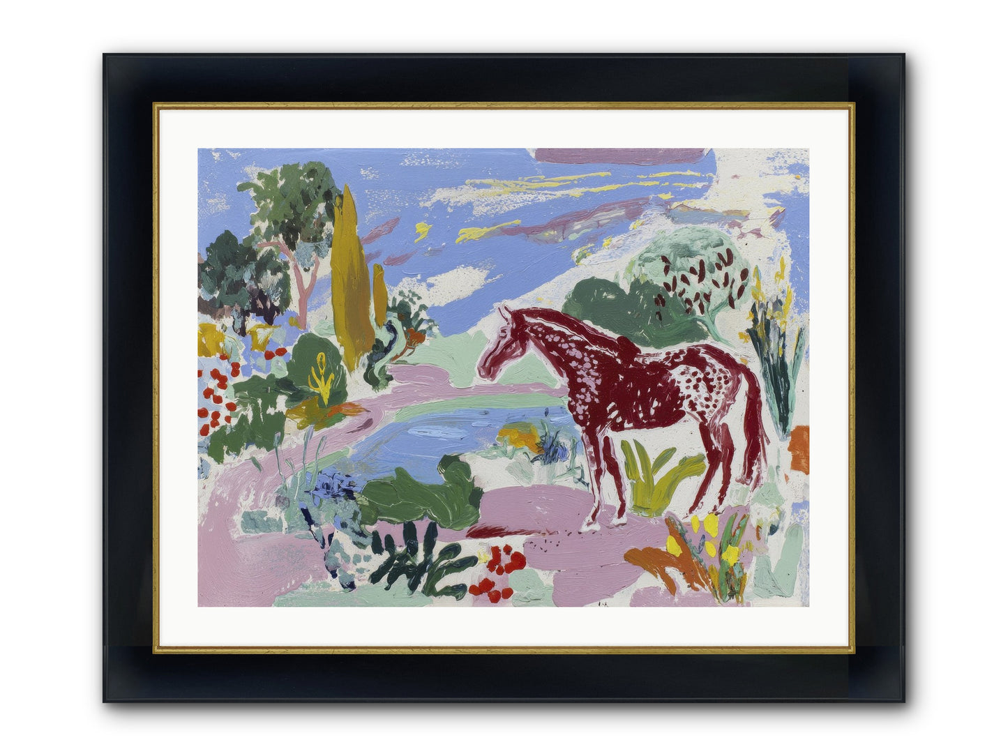 She Lingered There Framed Print - Wide Black w/Gold 32x24