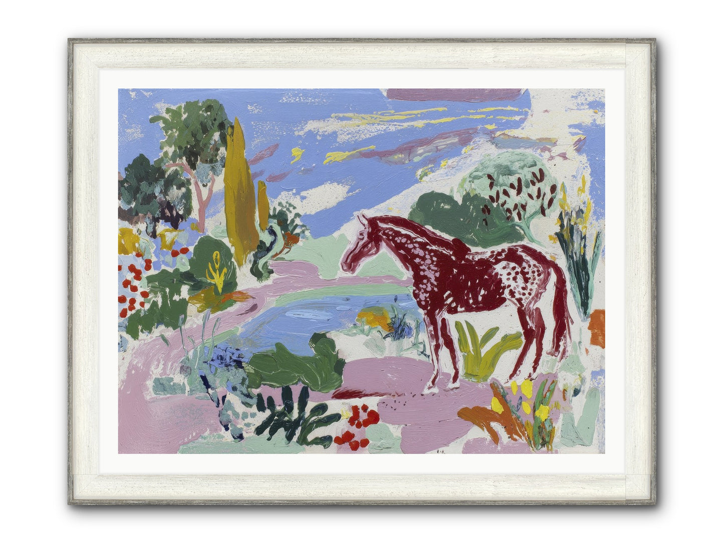 She Lingered There Framed Print - Driftwood White 48x36