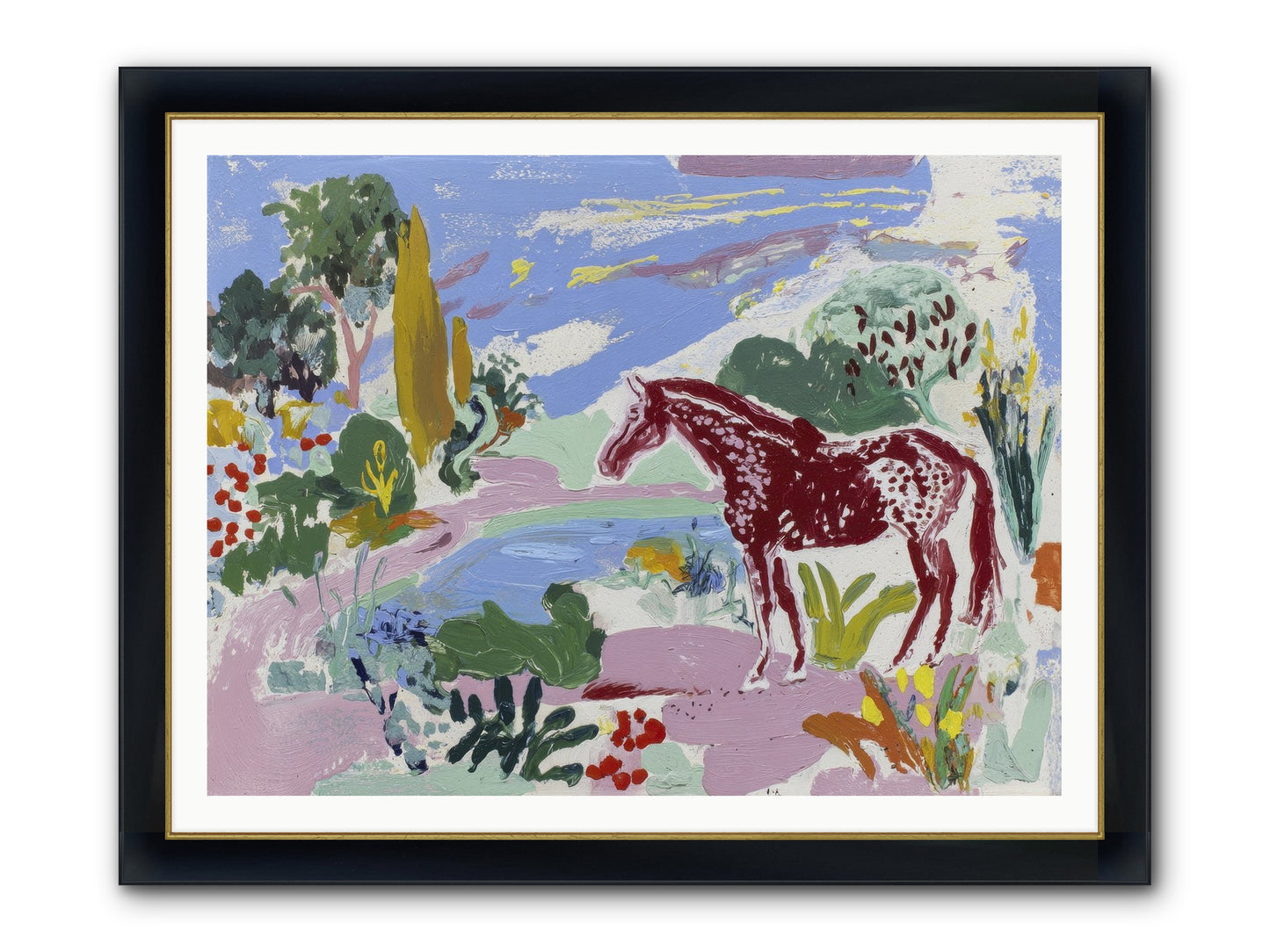 She Lingered There Framed Print - Wide Black w/Gold 48x36