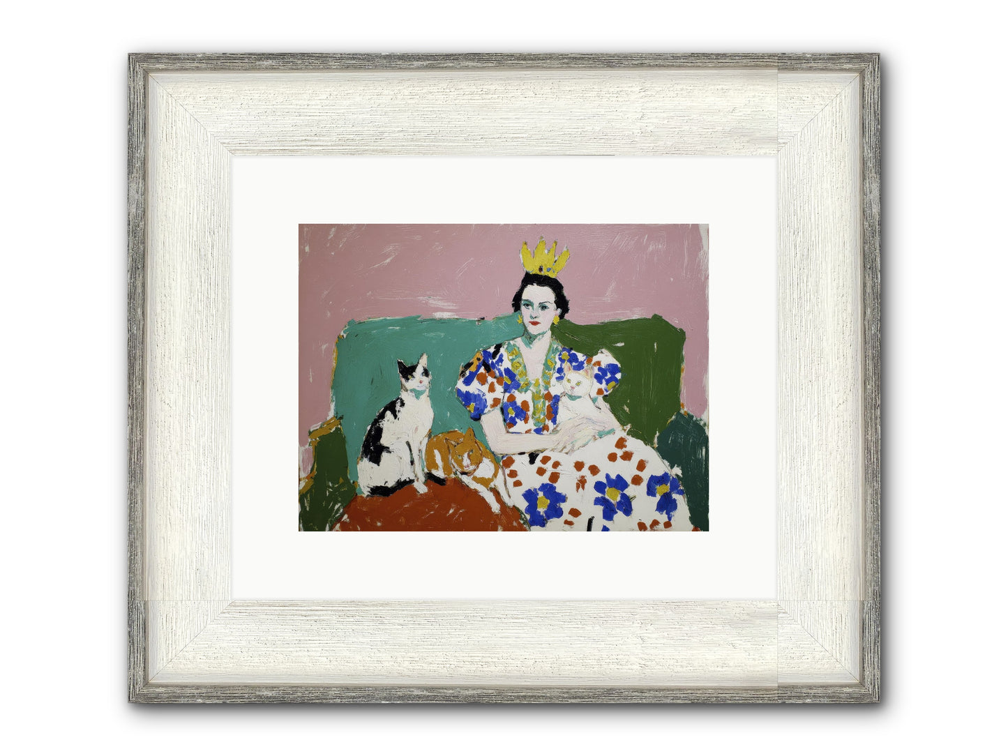 She Never Sat Alone Framed Print - Driftwood White 12x9