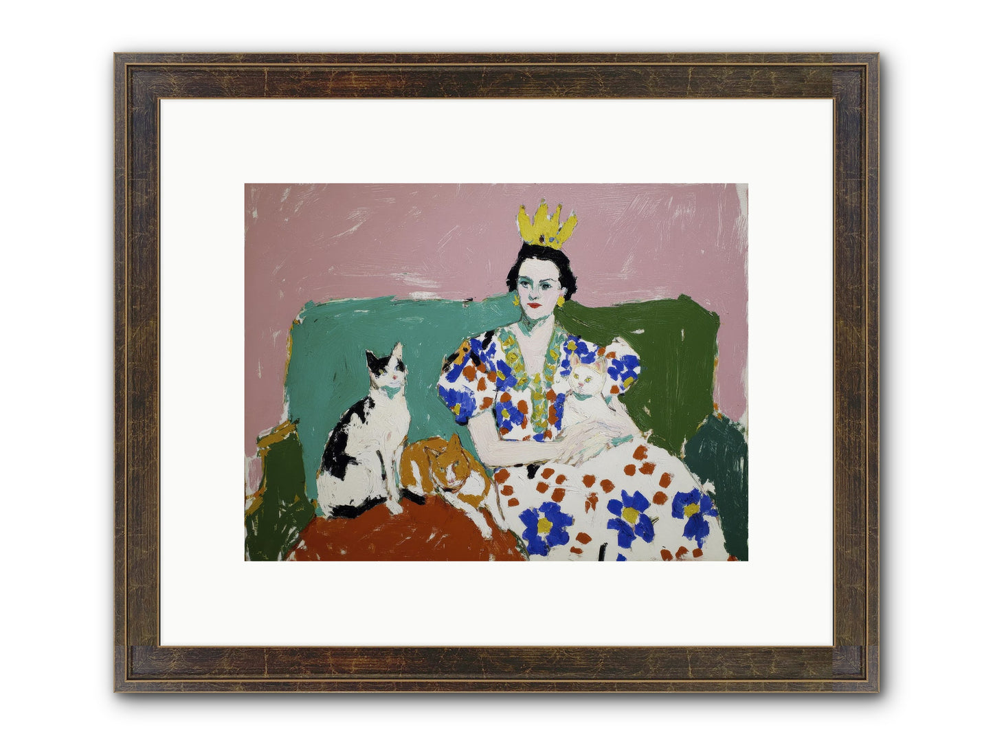 She Never Sat Alone Framed Print - Slimwoods Black/Gold 12x9