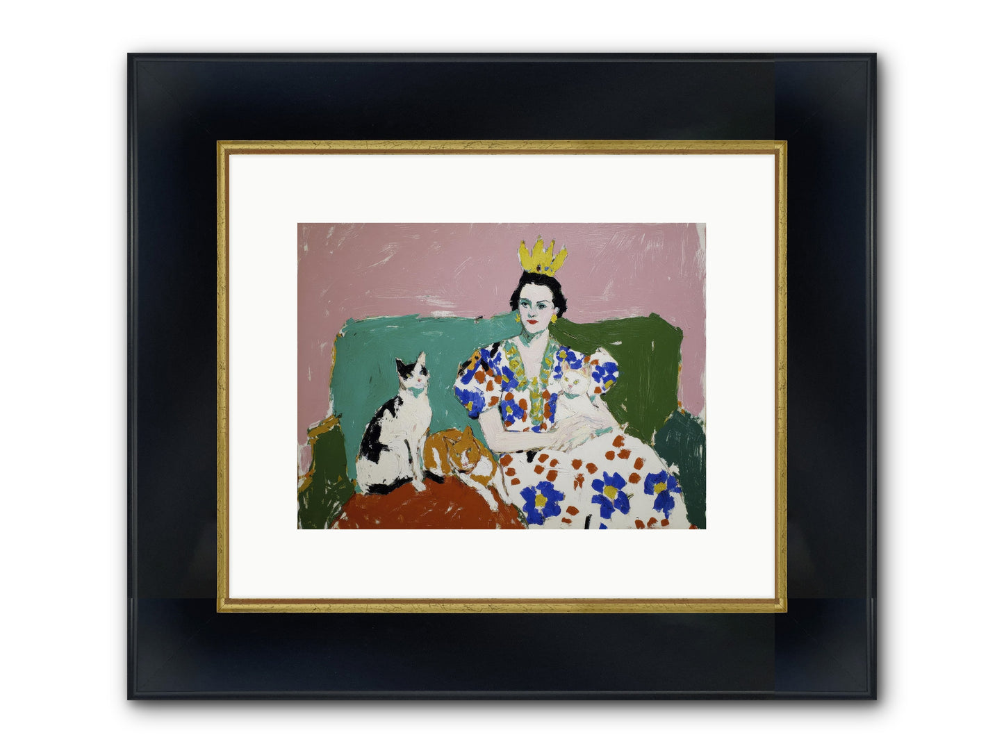 She Never Sat Alone Framed Print - Wide Black w/Gold 12x9