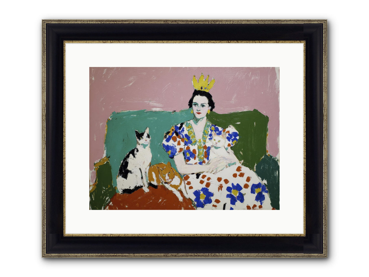 She Never Sat Alone Framed Print - Black & Gold 16x12
