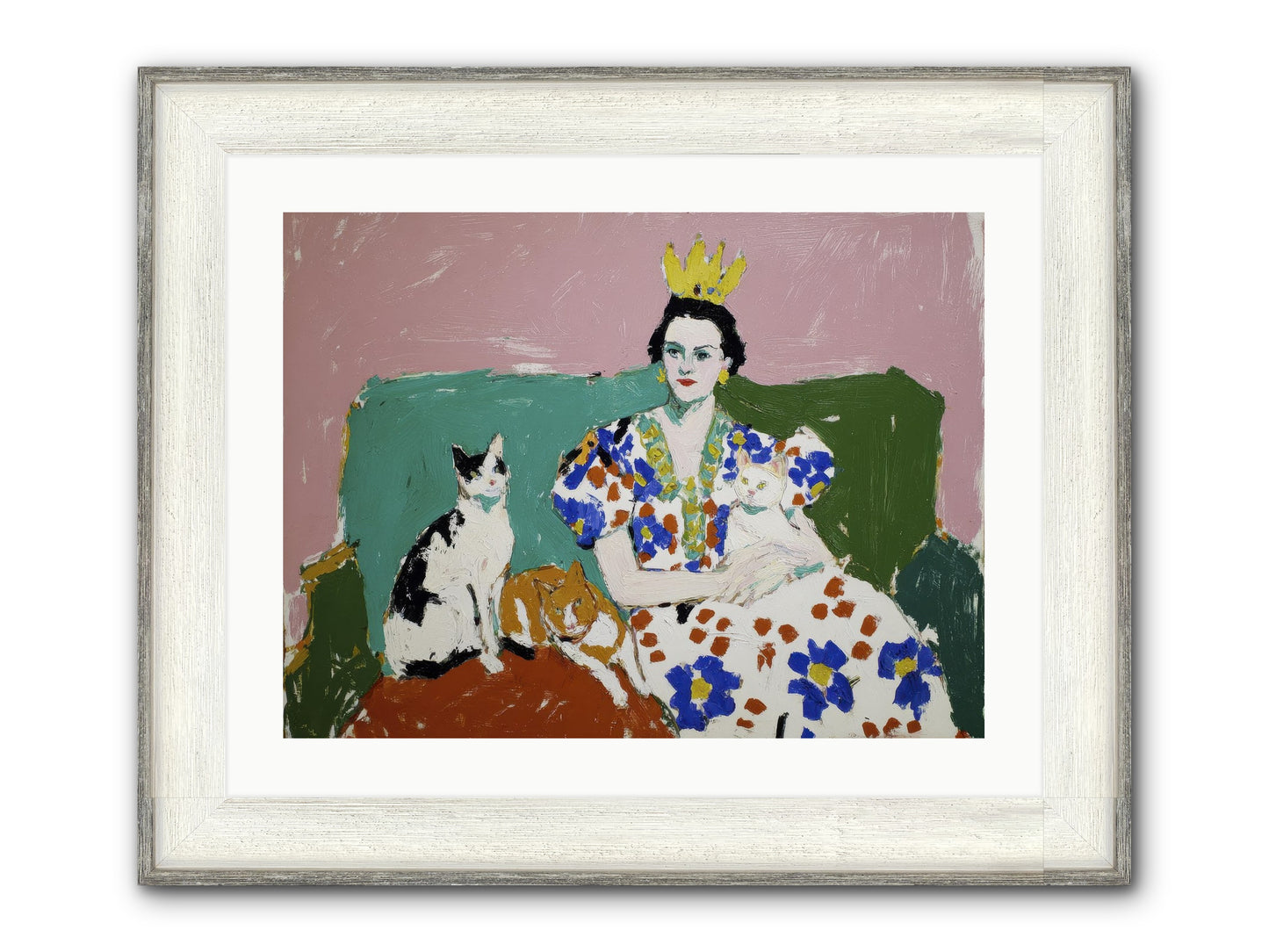 She Never Sat Alone Framed Print - Driftwood White 24x18