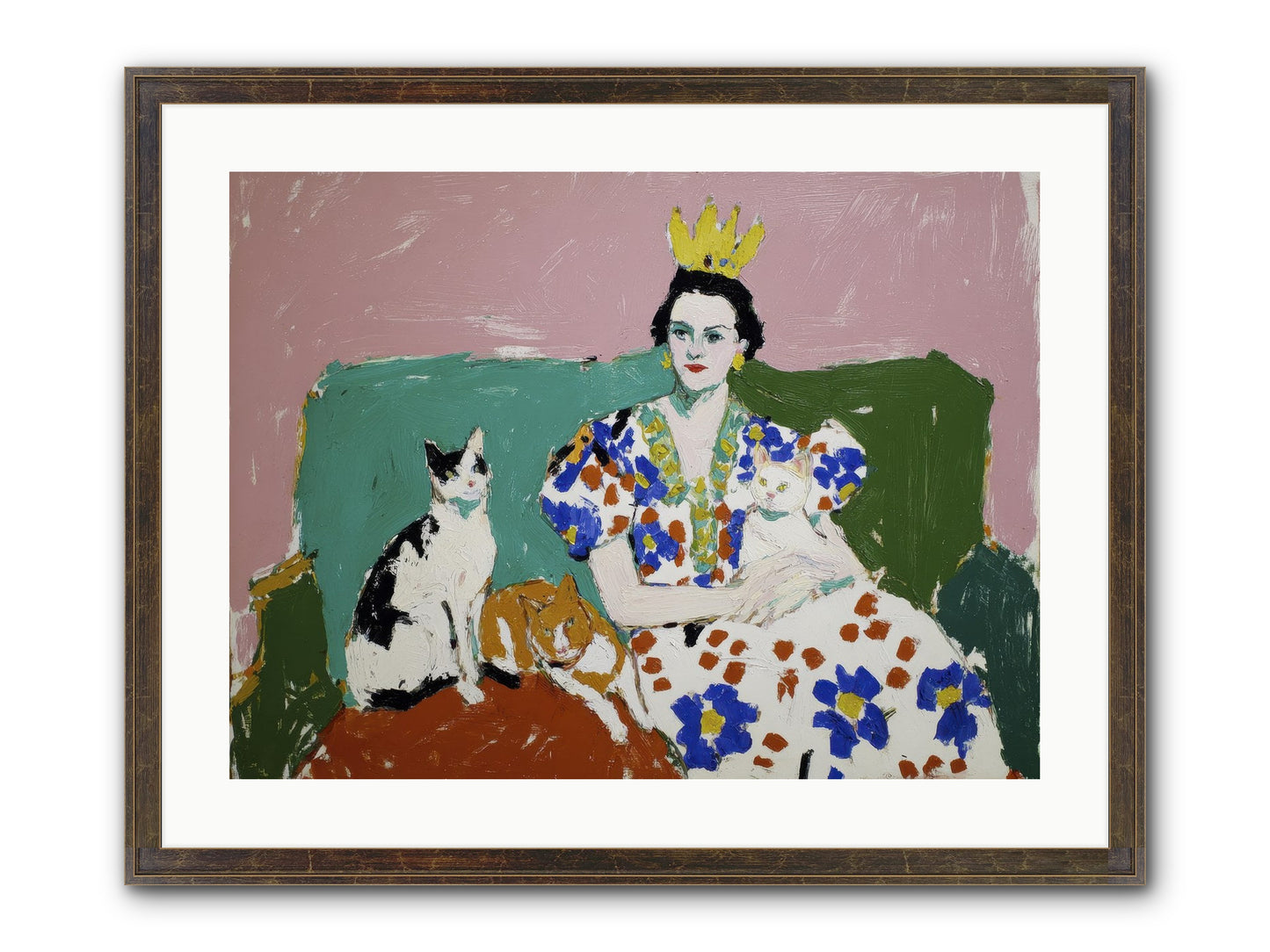 She Never Sat Alone Framed Print - Slimwoods Black/Gold 24x18