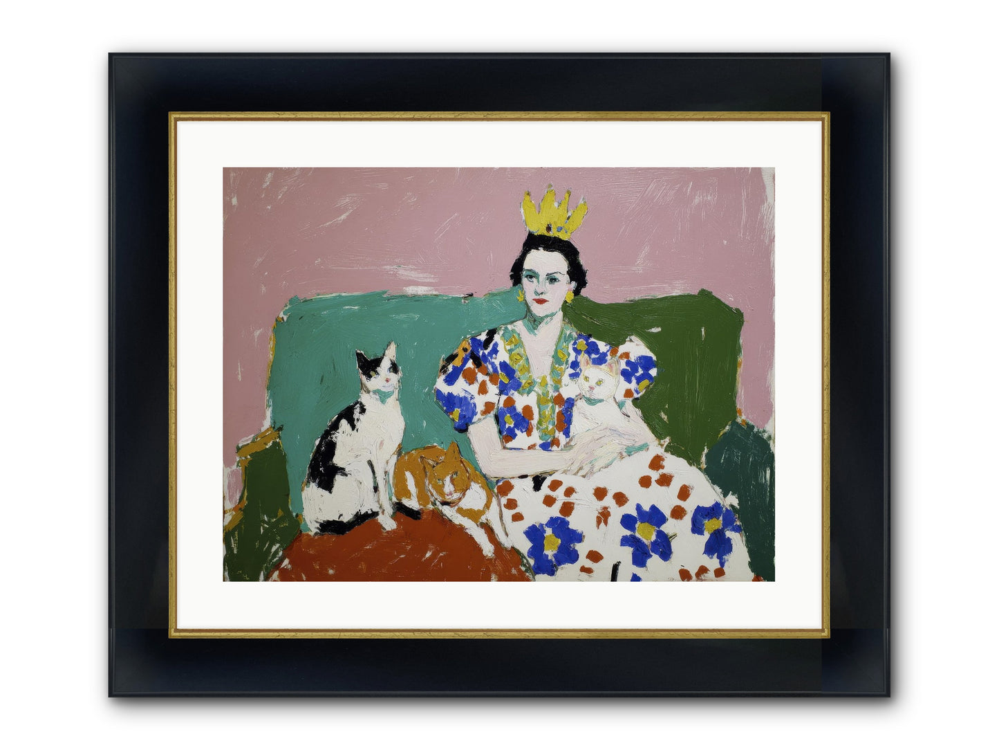 She Never Sat Alone Framed Print - Wide Black w/Gold 24x18