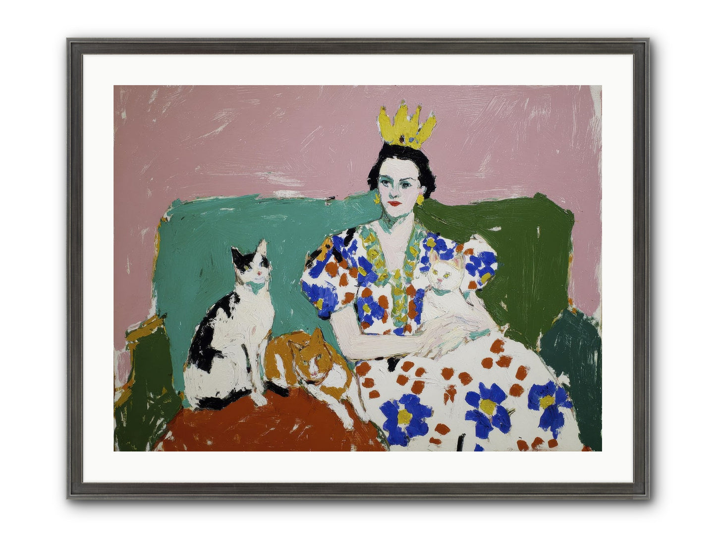 She Never Sat Alone Framed Print - Slimwoods Black/Silver 32x24