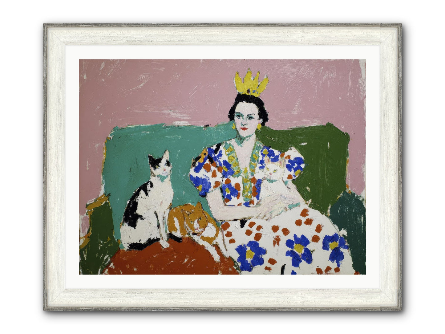 She Never Sat Alone Framed Print - Driftwood White 40x30