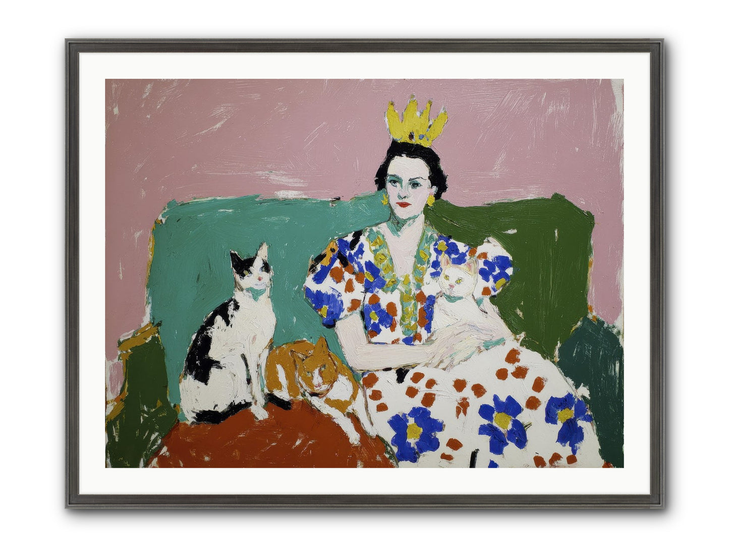 She Never Sat Alone Framed Print - Slimwoods Black/Silver 40x30