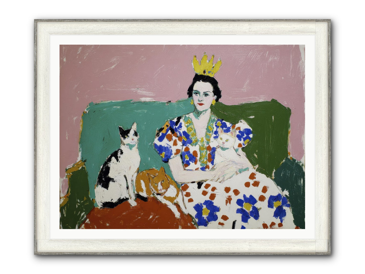 She Never Sat Alone Framed Print - Driftwood White 48x36