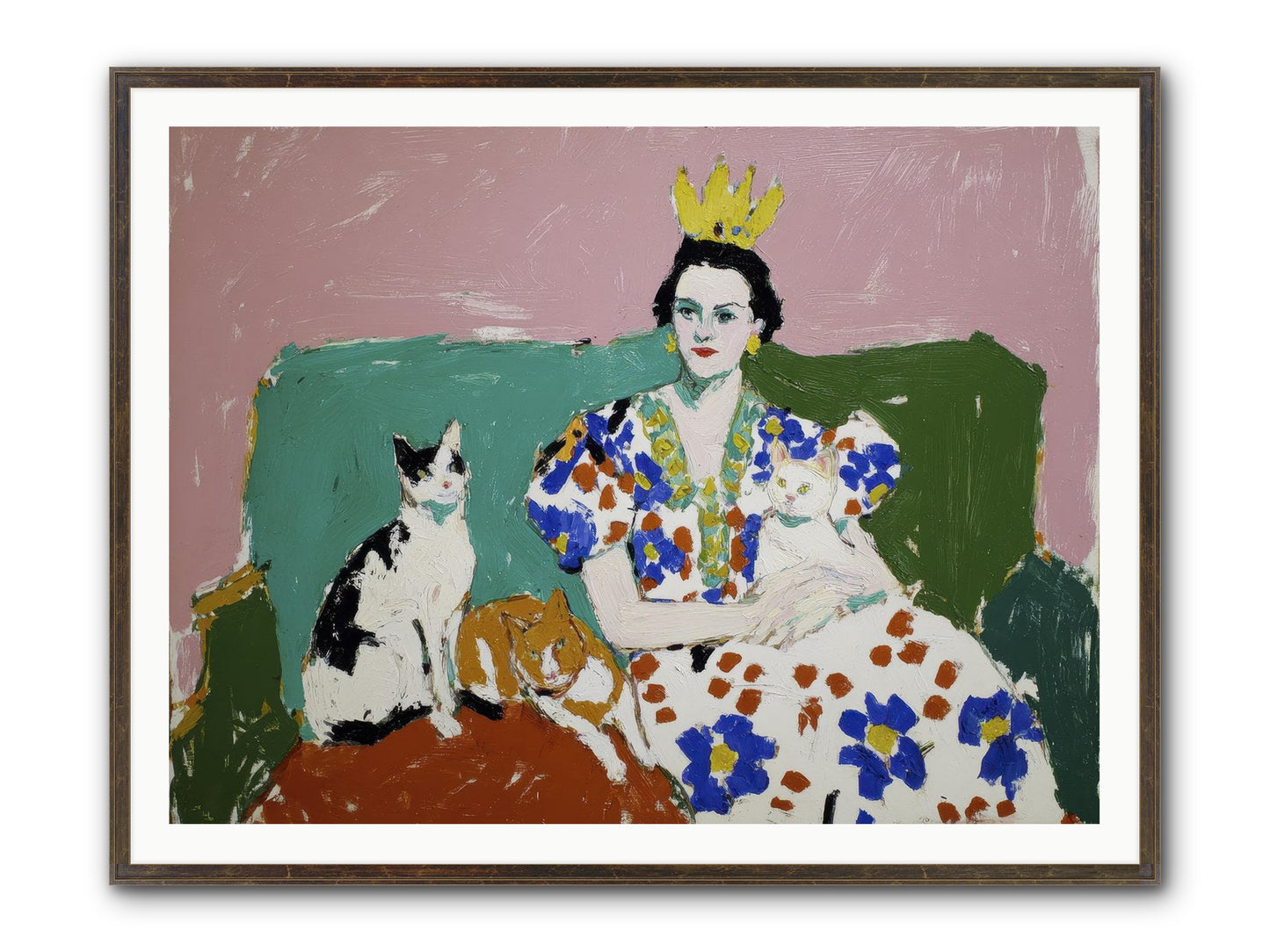She Never Sat Alone Framed Print - Slimwoods Black/Gold 48x36