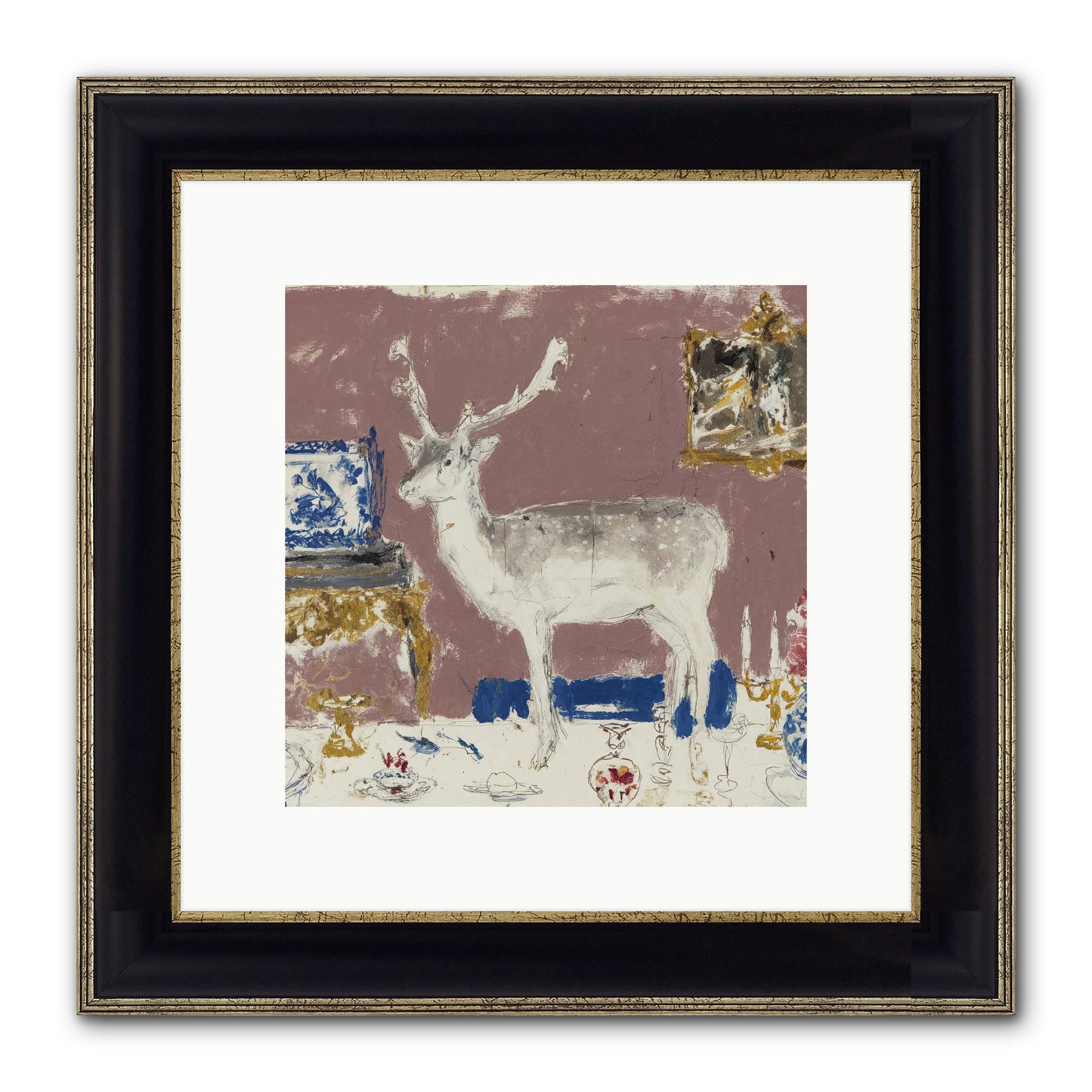 She Pours for Whoever Shows Up Framed Print - Black & Gold 10x10