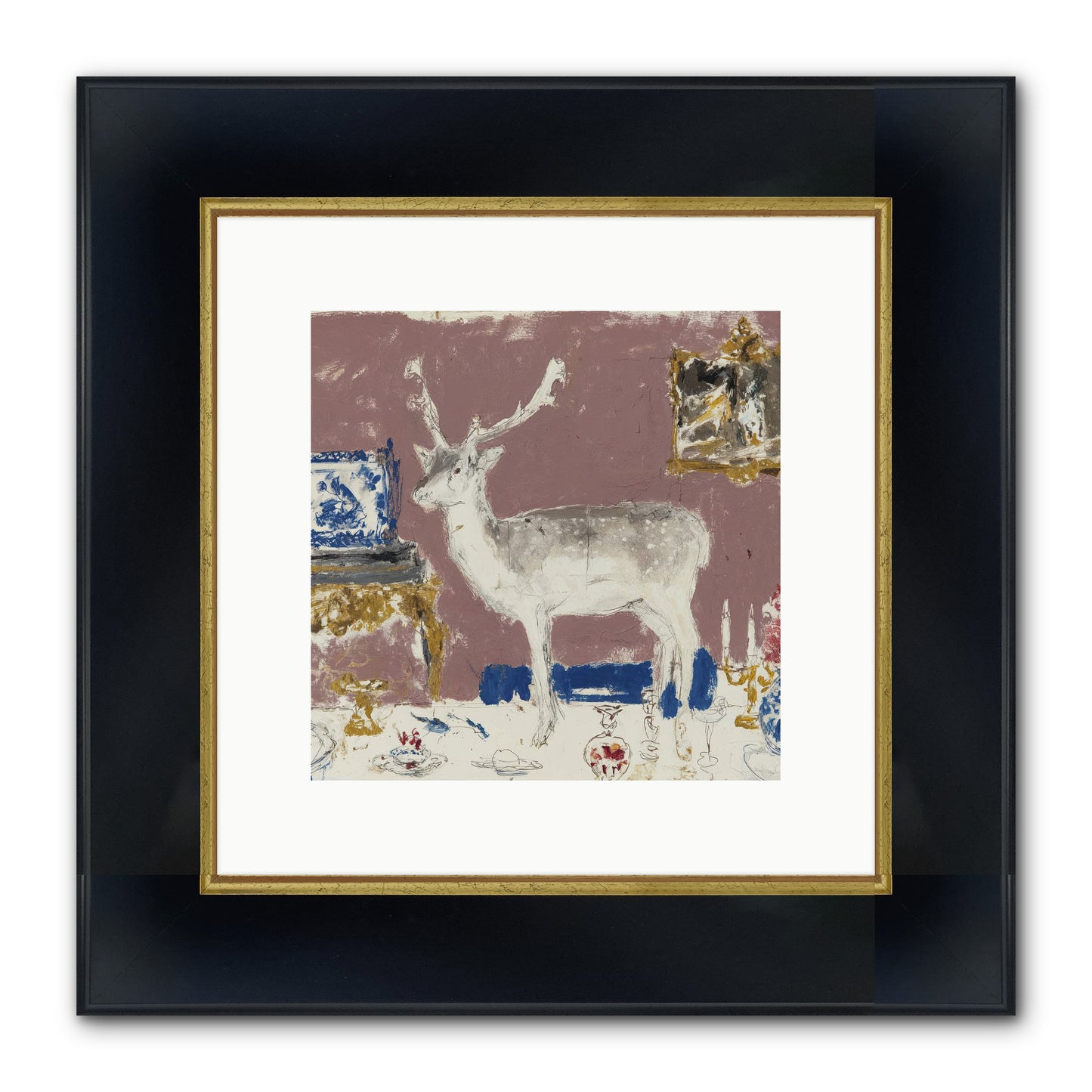 She Pours for Whoever Shows Up Framed Print - Wide Black w/Gold 10x10