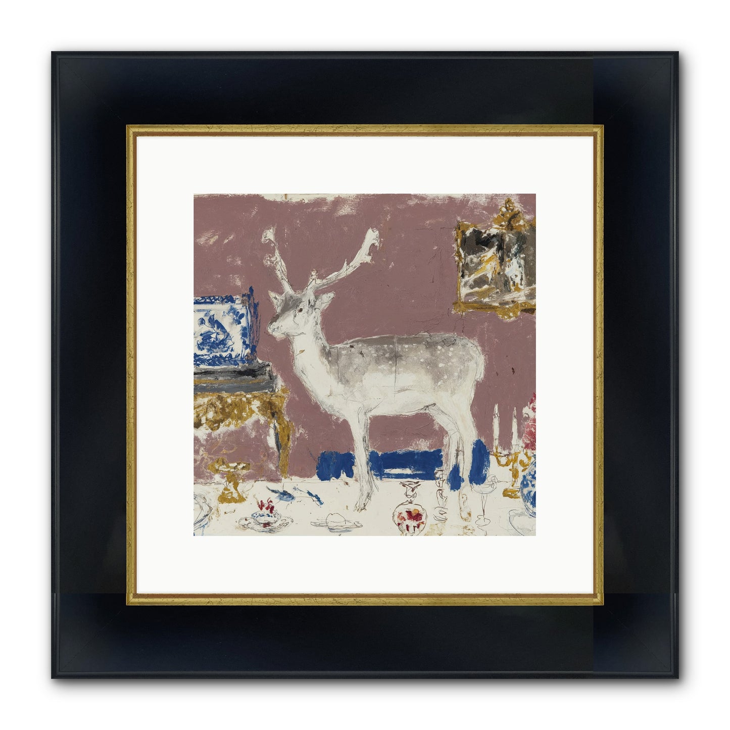 She Pours for Whoever Shows Up Framed Print - Wide Black w/Gold 12x12