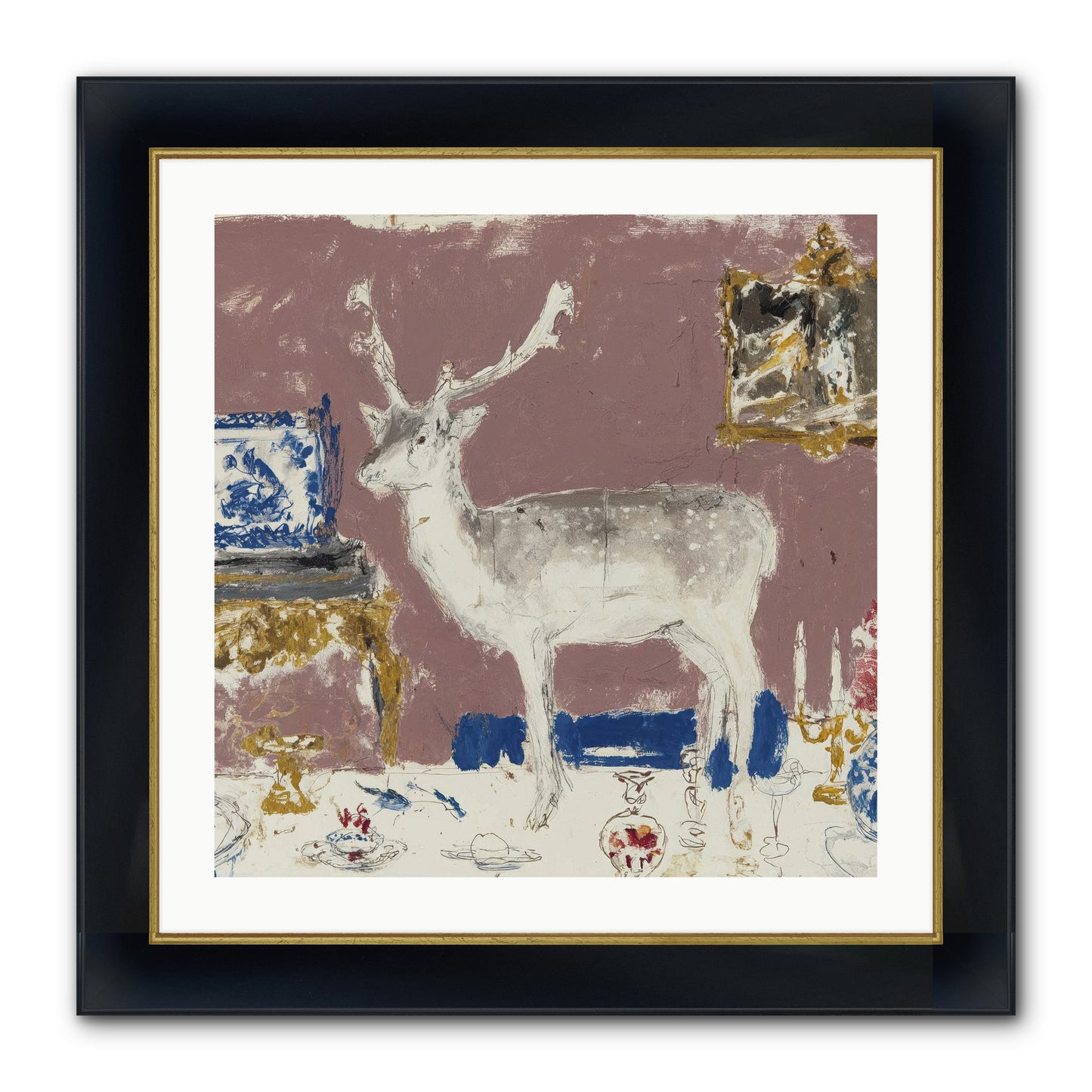 She Pours for Whoever Shows Up Framed Print - Wide Black w/Gold 24x24