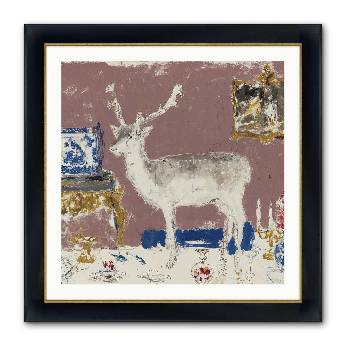 She Pours for Whoever Shows Up Framed Print - Wide Black w/Gold 30x30