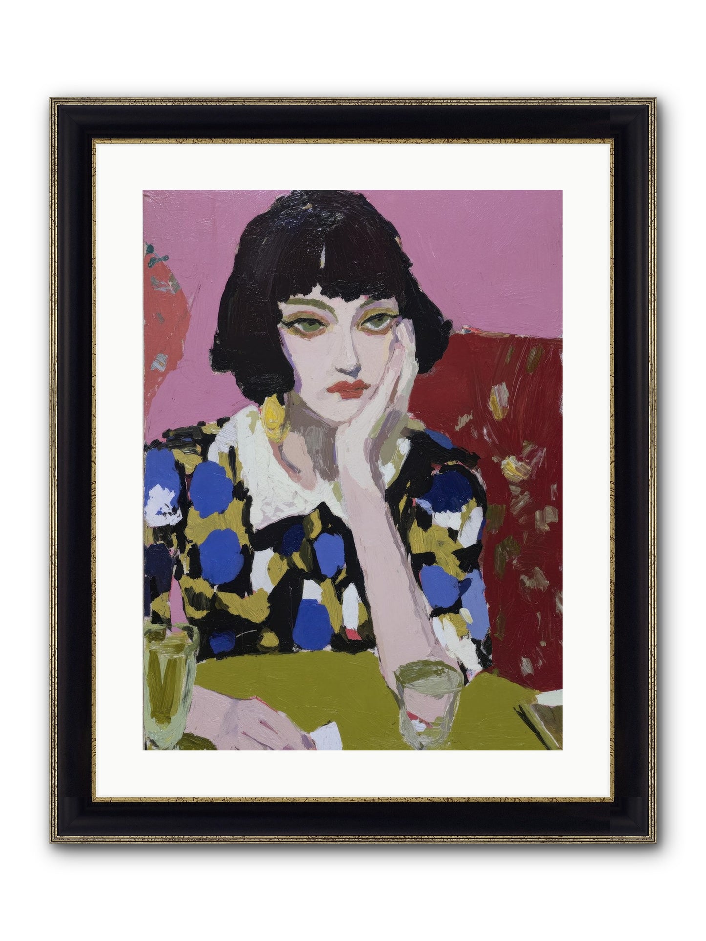 She Reconsidered Framed Print - Black & Gold 18x24