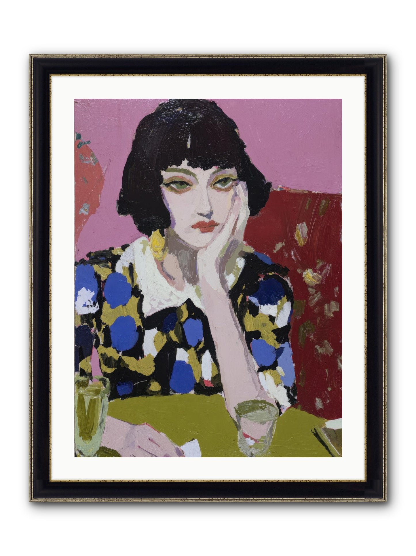 She Reconsidered Framed Print - Black & Gold 24x32