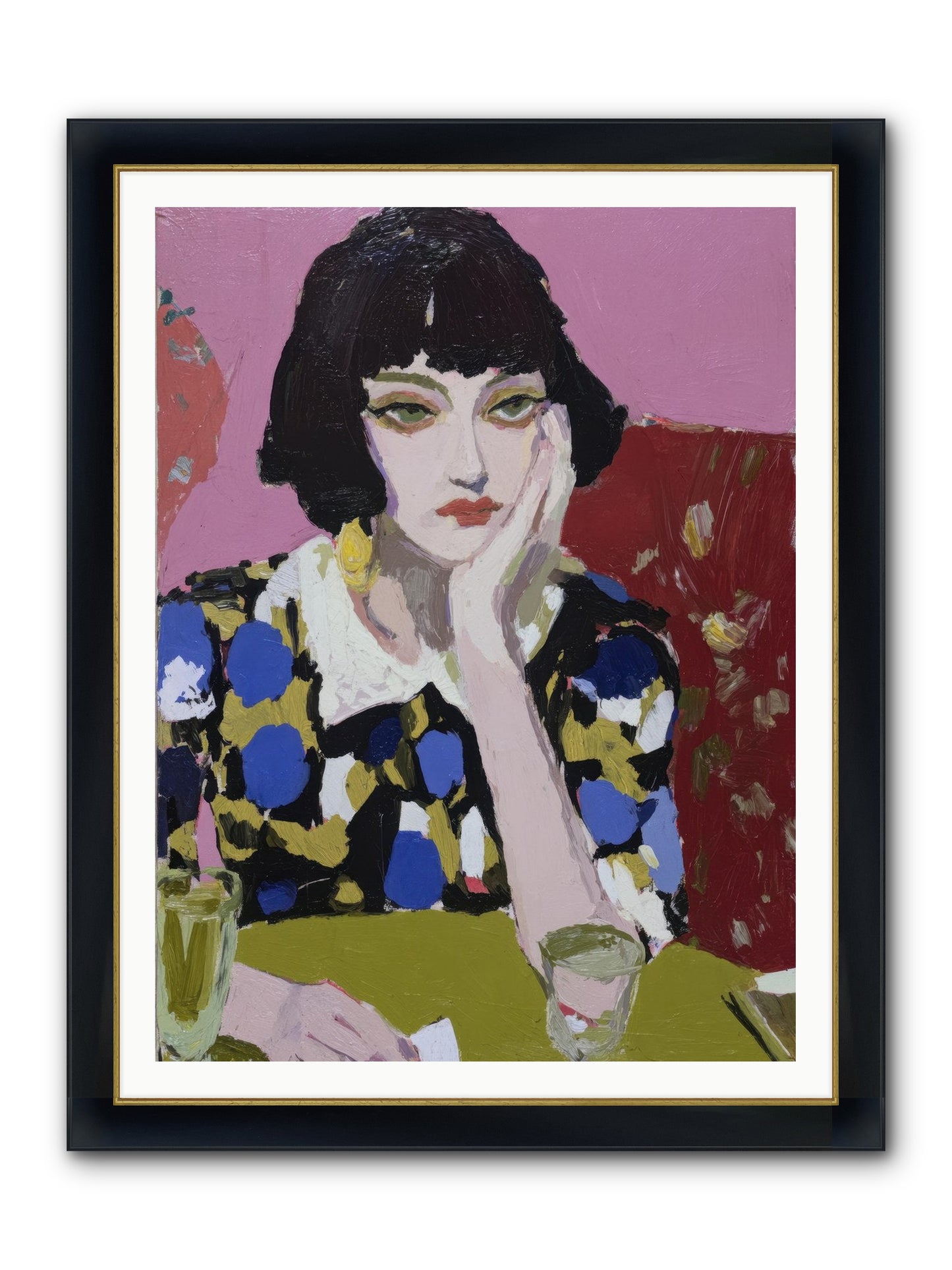 She Reconsidered Framed Print - Wide Black w/Gold 36x48