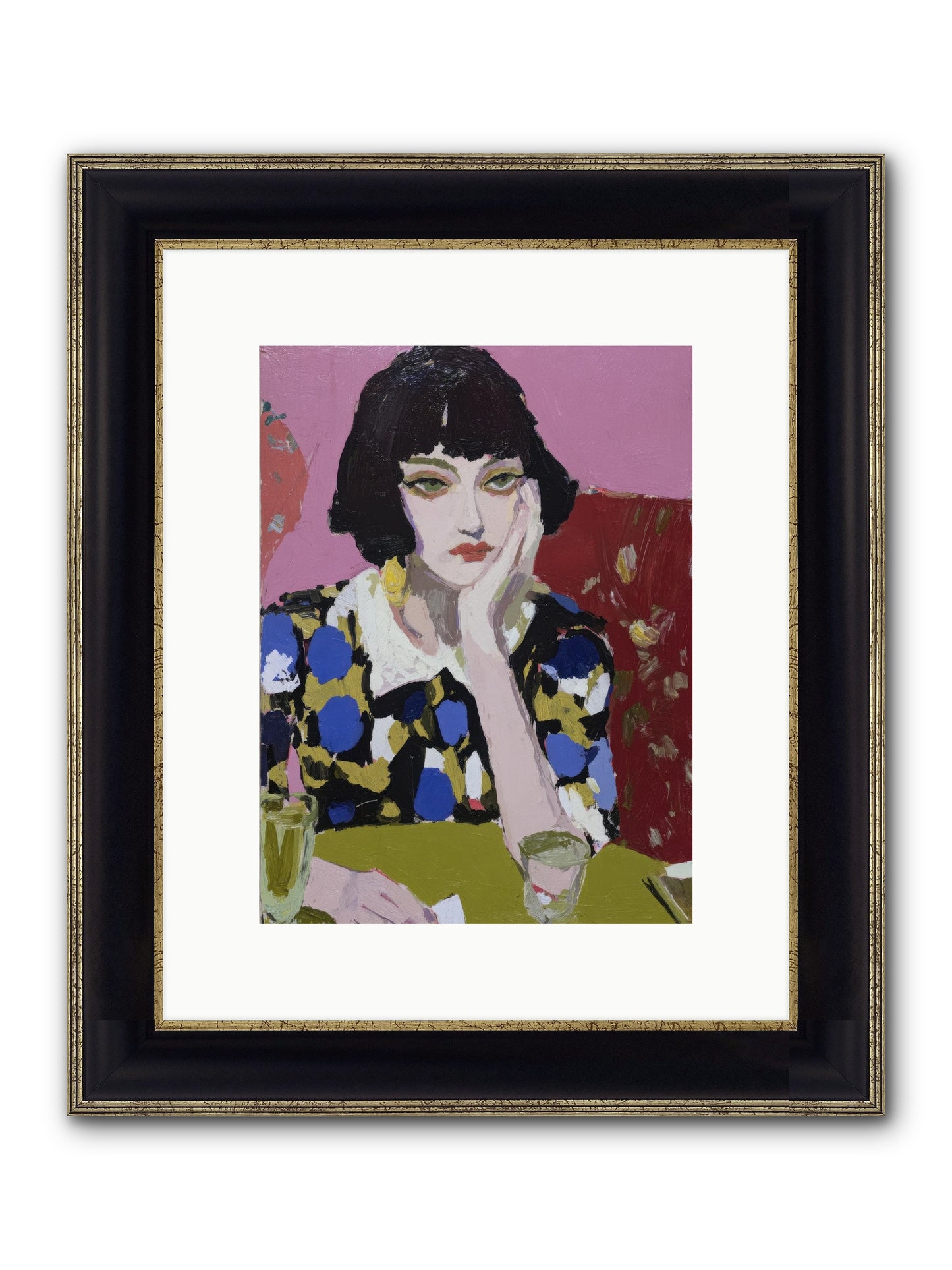 She Reconsidered Framed Print - Black & Gold 9x12