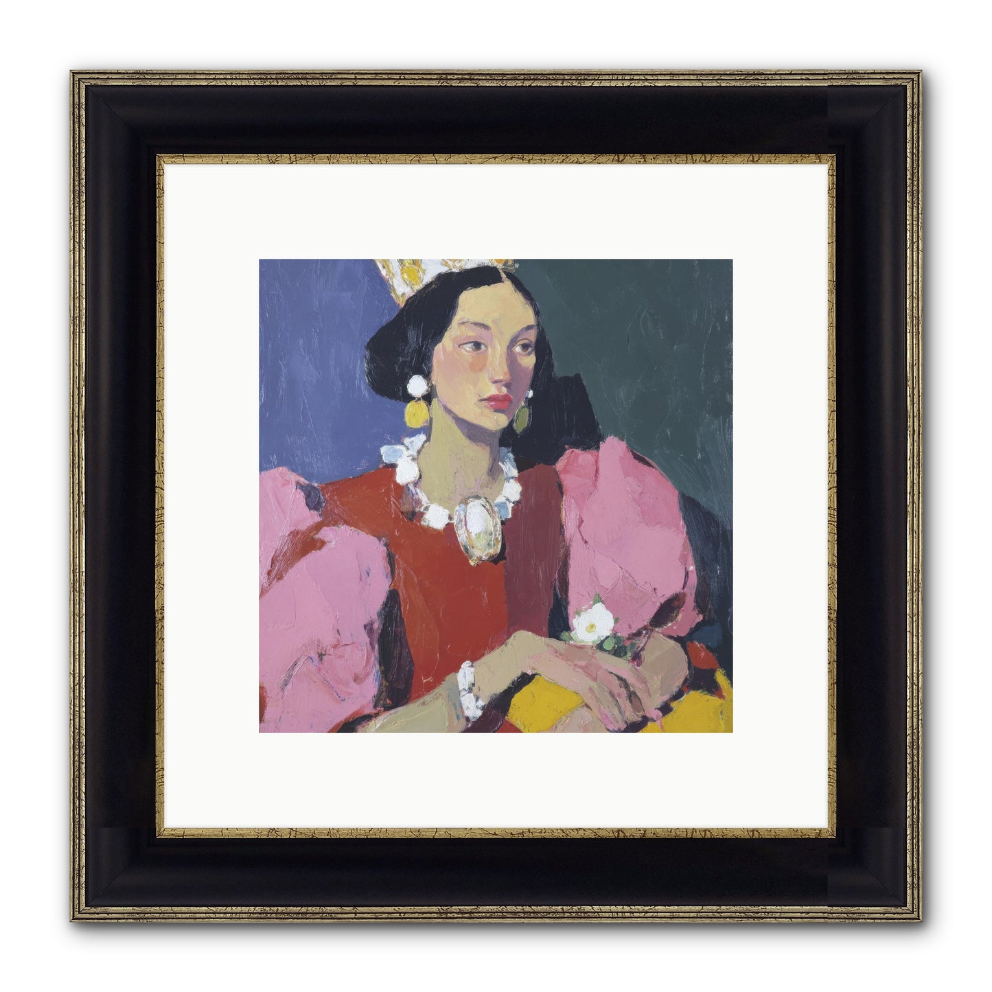 She Stood Apart Framed Print - Black & Gold 10x10