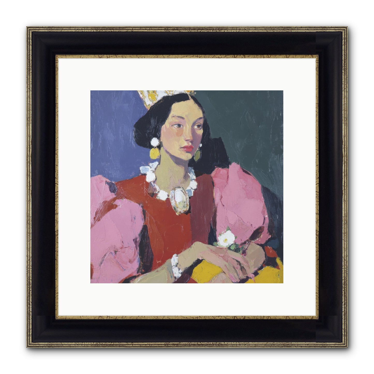 She Stood Apart Framed Print - Black & Gold 12x12