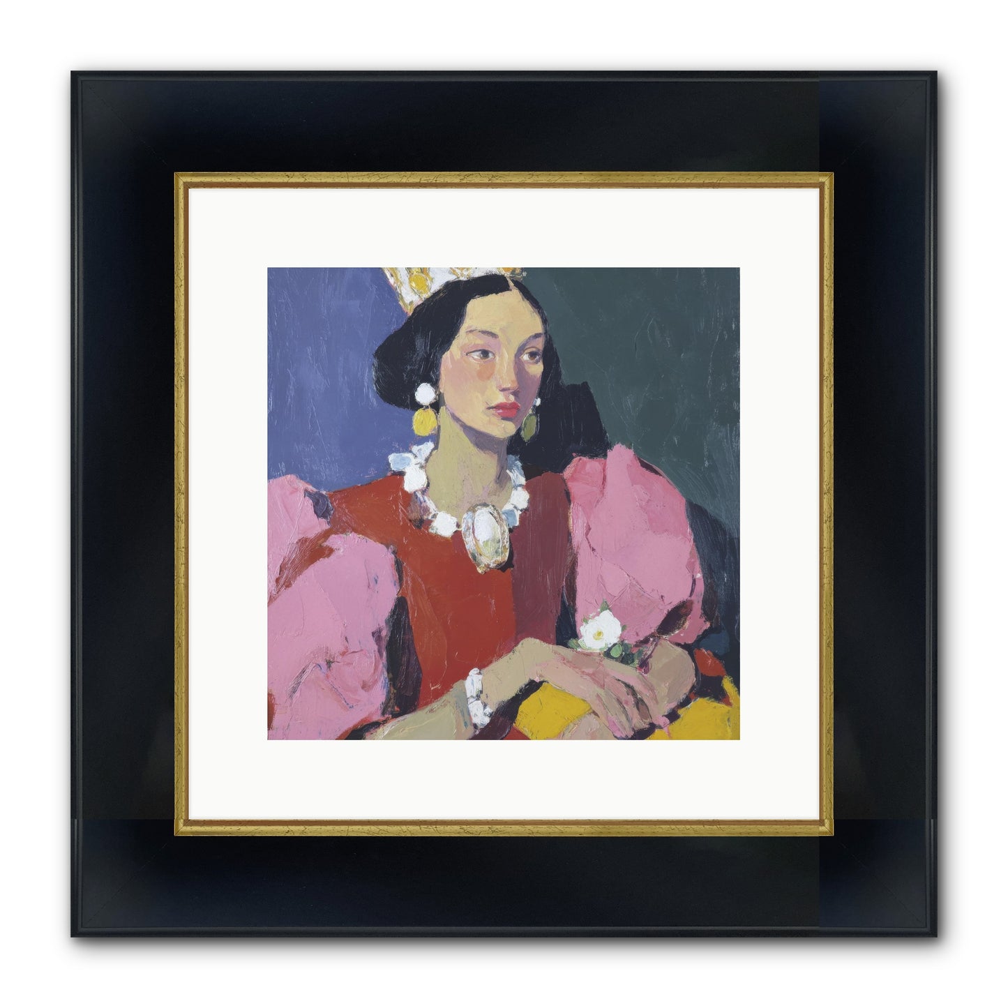 She Stood Apart Framed Print - Wide Black w/Gold 12x12
