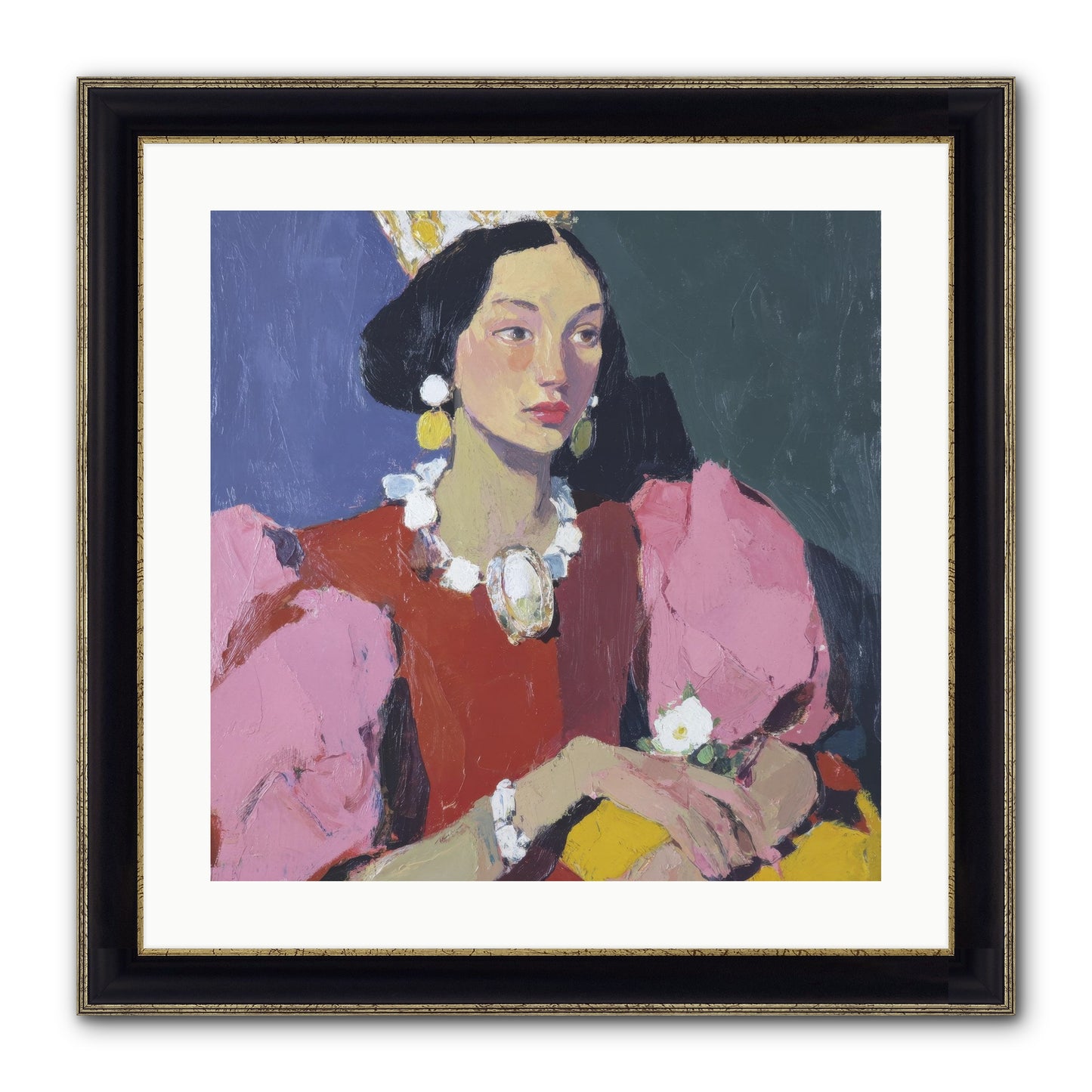 She Stood Apart Framed Print - Black & Gold 20x20