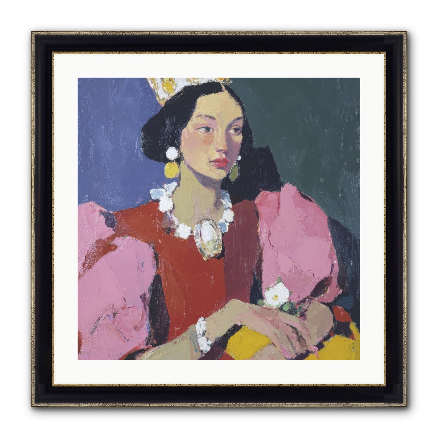 She Stood Apart Framed Print - Black & Gold 24x24