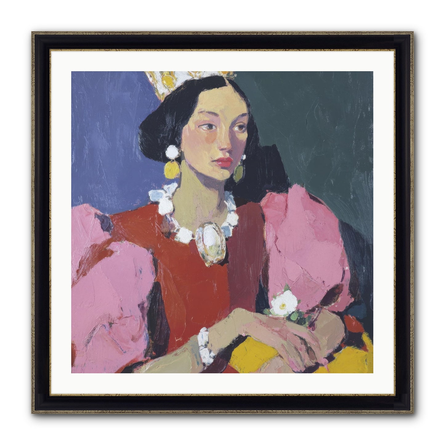 She Stood Apart Framed Print - Black & Gold 30x30