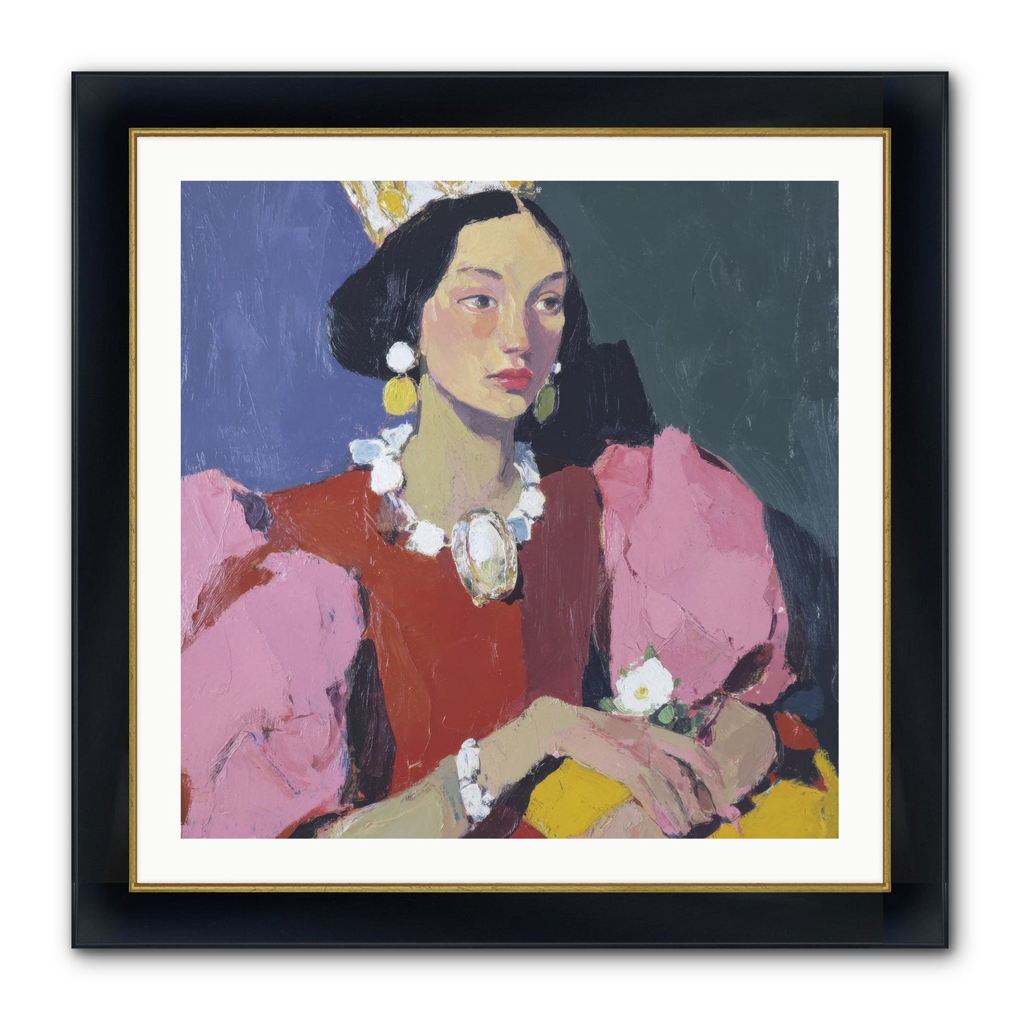 She Stood Apart Framed Print - Wide Black w/Gold 30x30