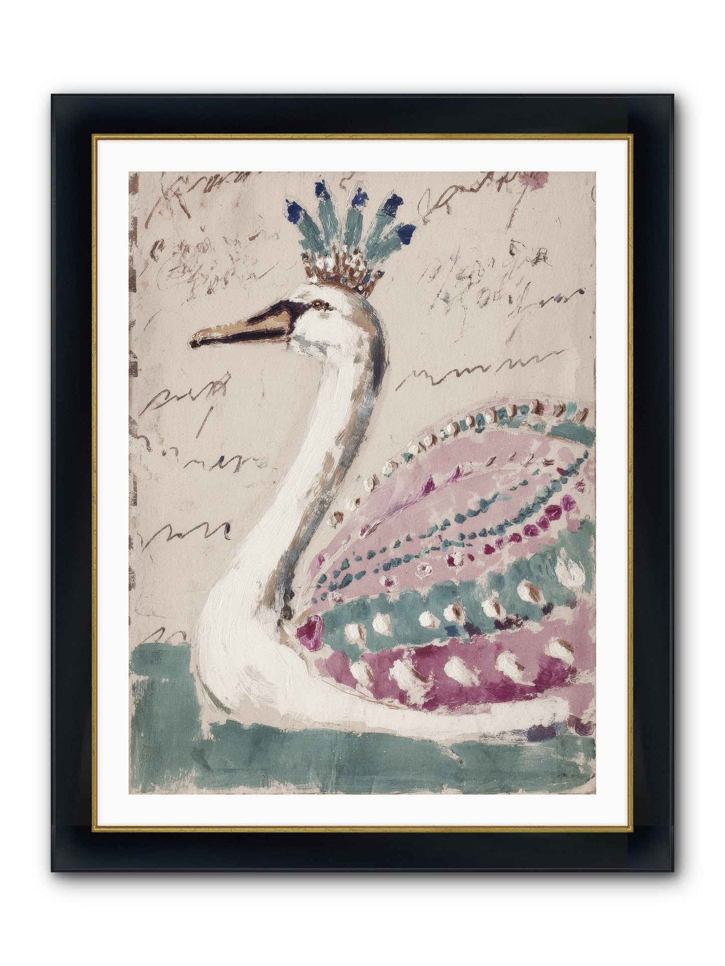 She Suddenly Remembered Framed Print - Wide Black w/Gold 30x40