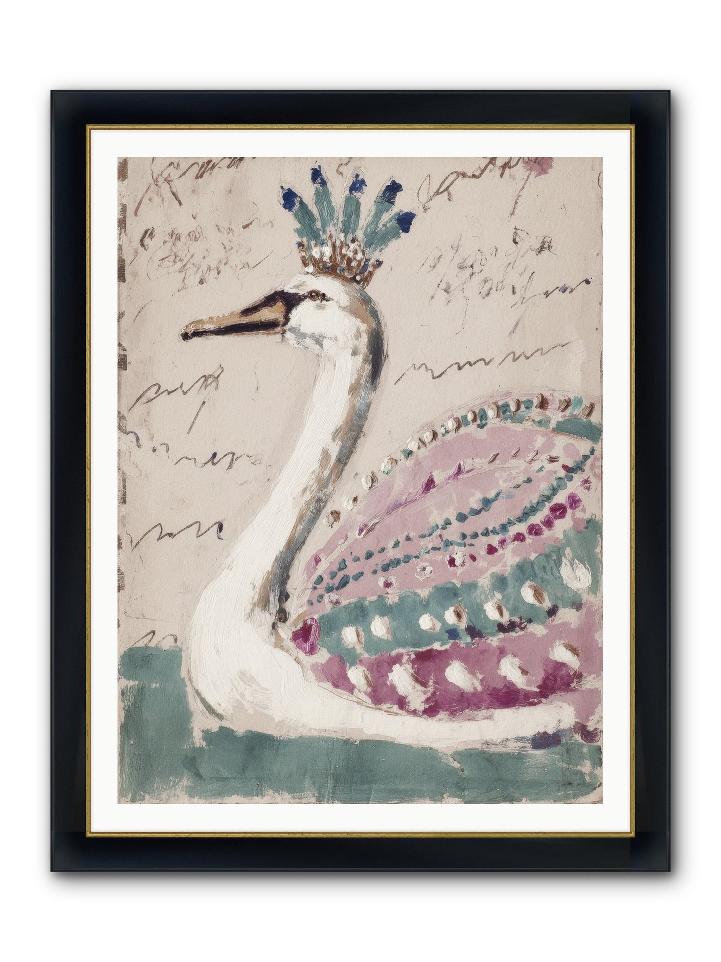 She Suddenly Remembered Framed Print - Wide Black w/Gold 36x48