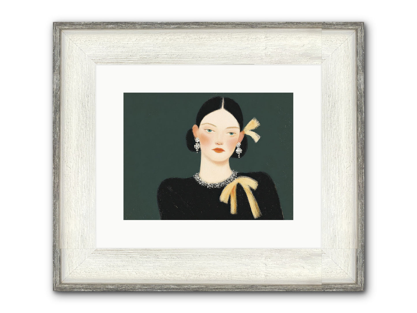 She Tied It Twice Framed Print - Driftwood White 12x9