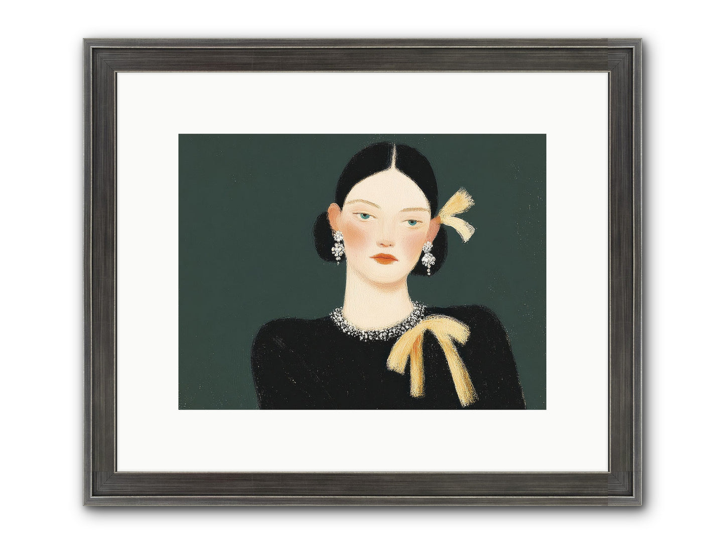 She Tied It Twice Framed Print - Slimwoods Black/Silver 12x9