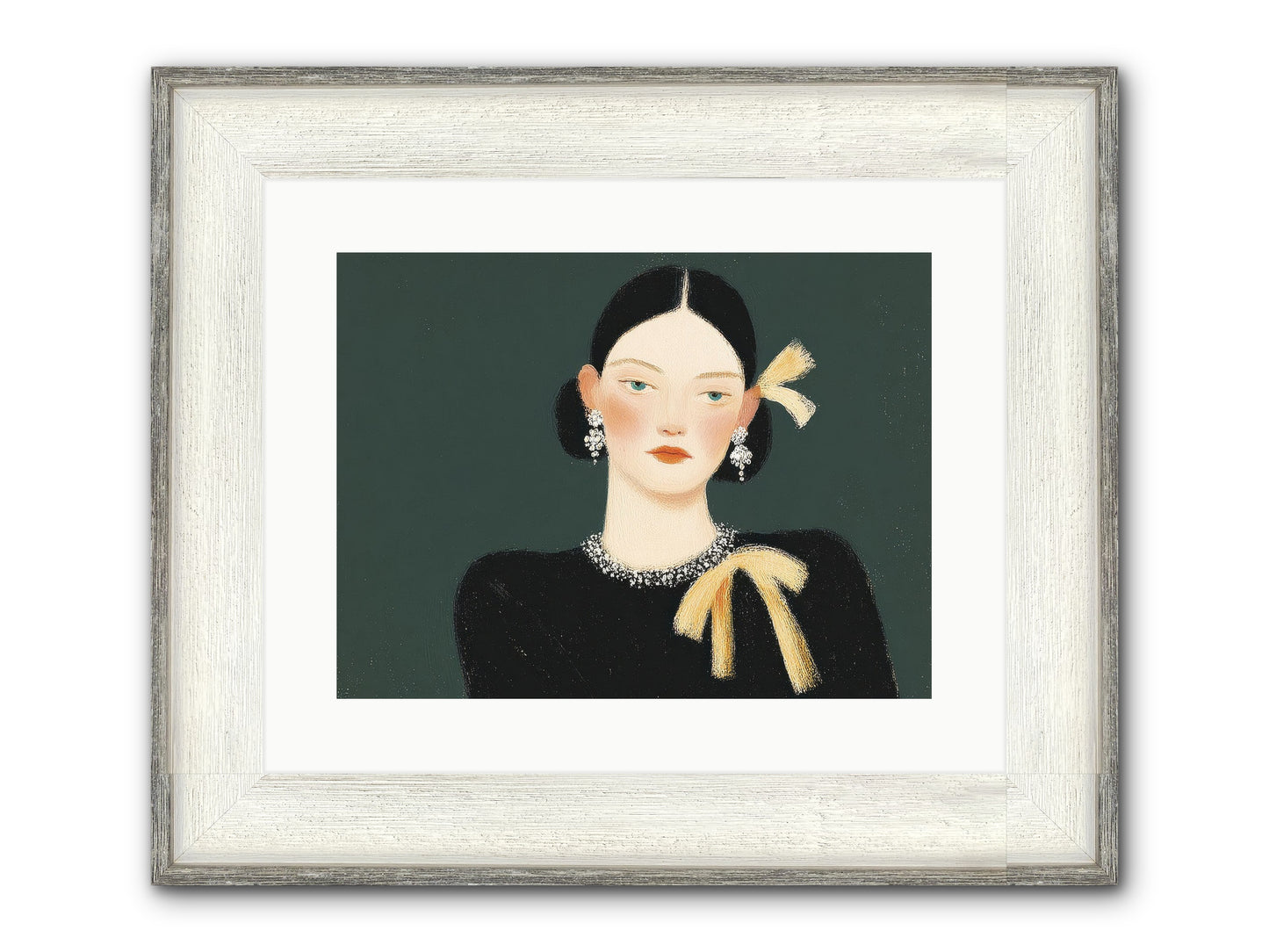 She Tied It Twice Framed Print - Driftwood White 16x12