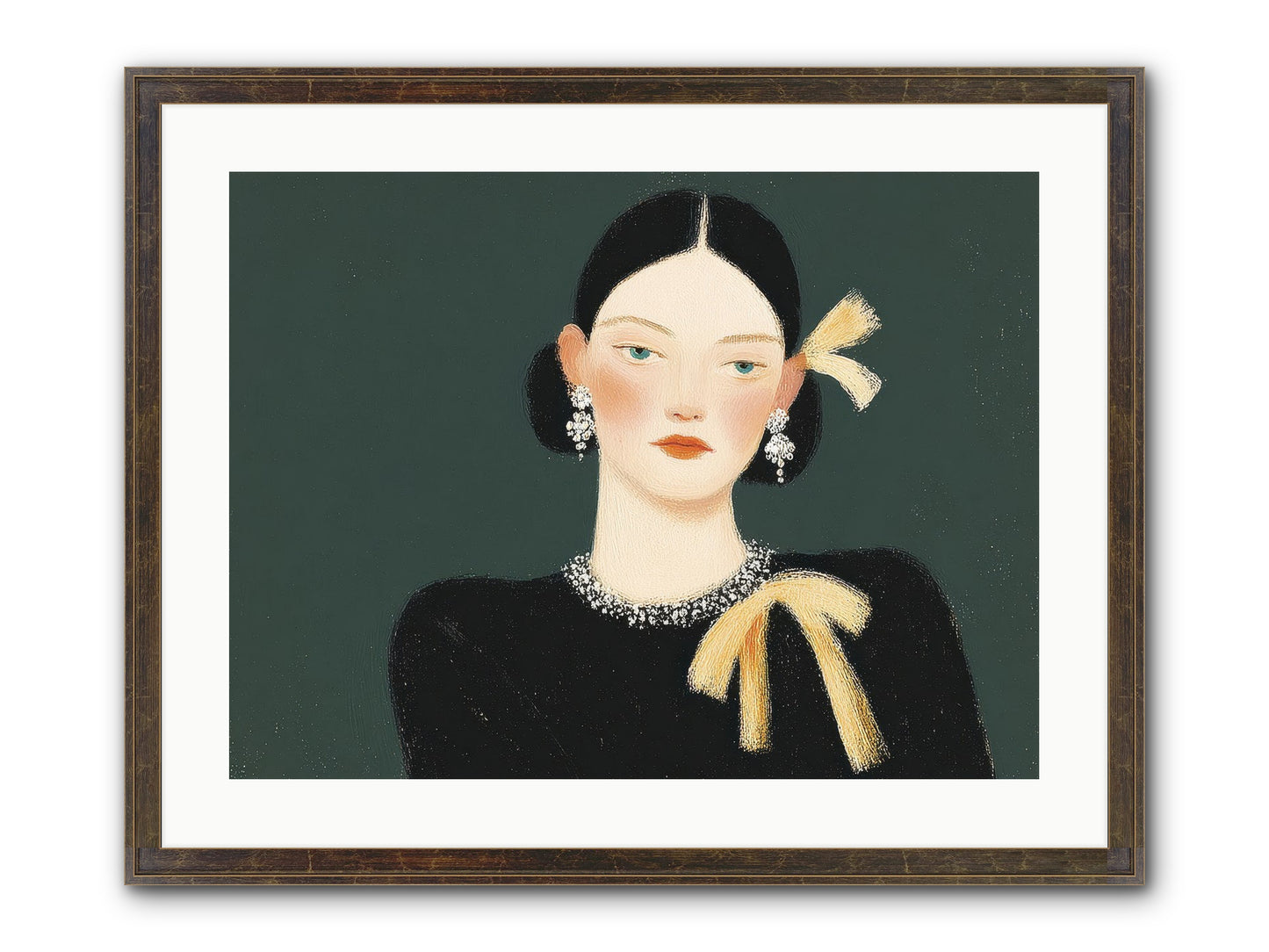 She Tied It Twice Framed Print - Slimwoods Black/Gold 24x18