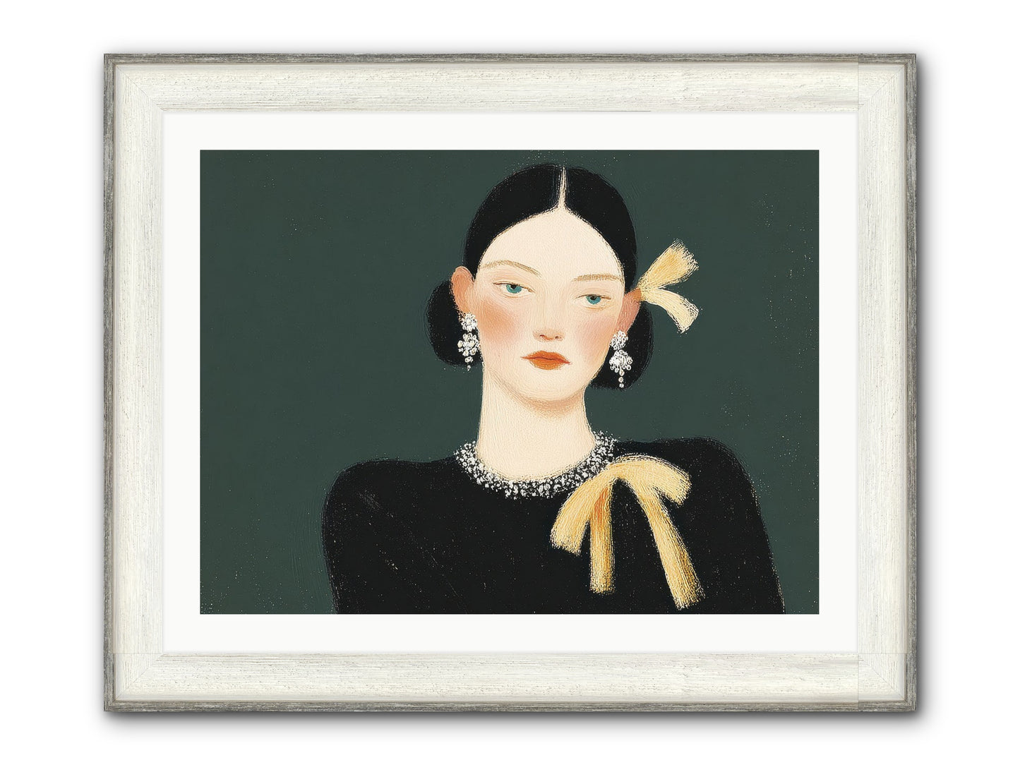 She Tied It Twice Framed Print - Driftwood White 32x24