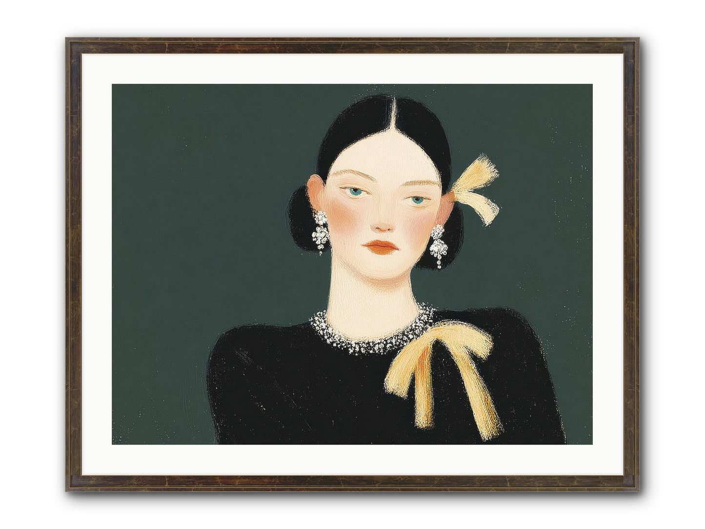 She Tied It Twice Framed Print - Slimwoods Black/Gold 32x24