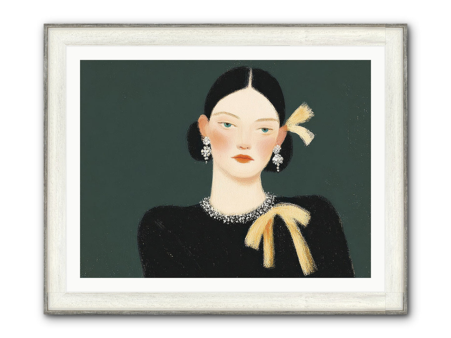 She Tied It Twice Framed Print - Driftwood White 40x30