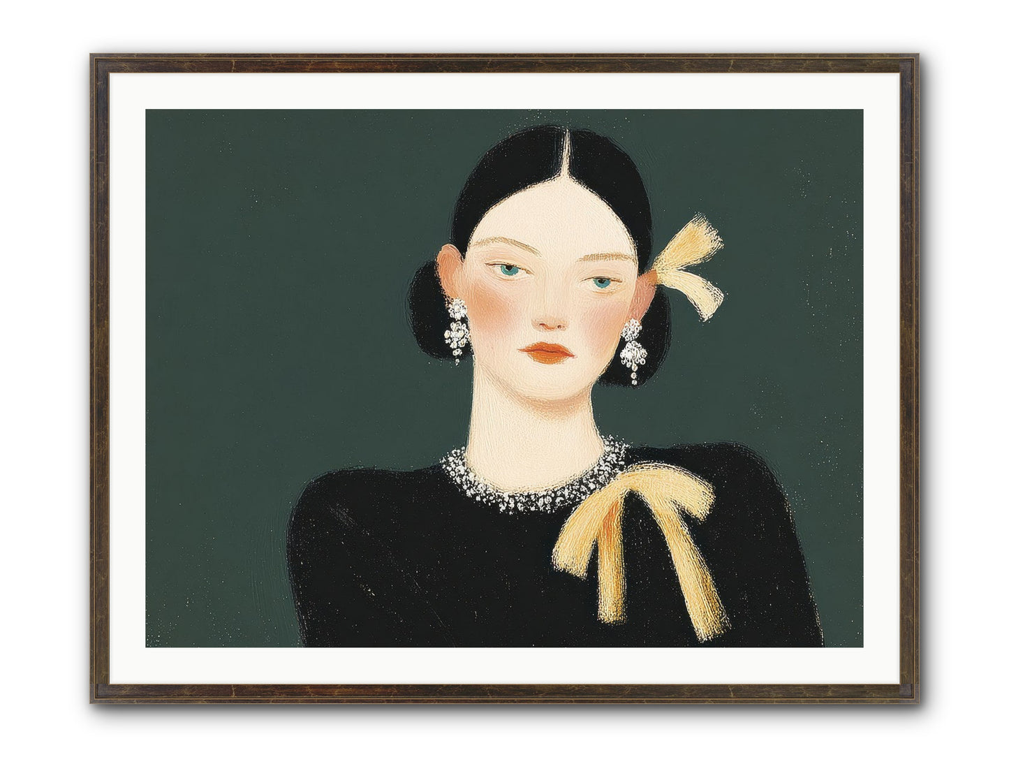 She Tied It Twice Framed Print - Slimwoods Black/Gold 40x30