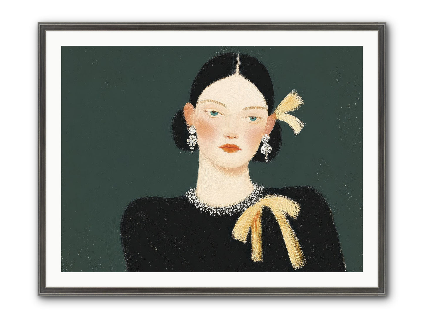 She Tied It Twice Framed Print - Slimwoods Black/Silver 40x30
