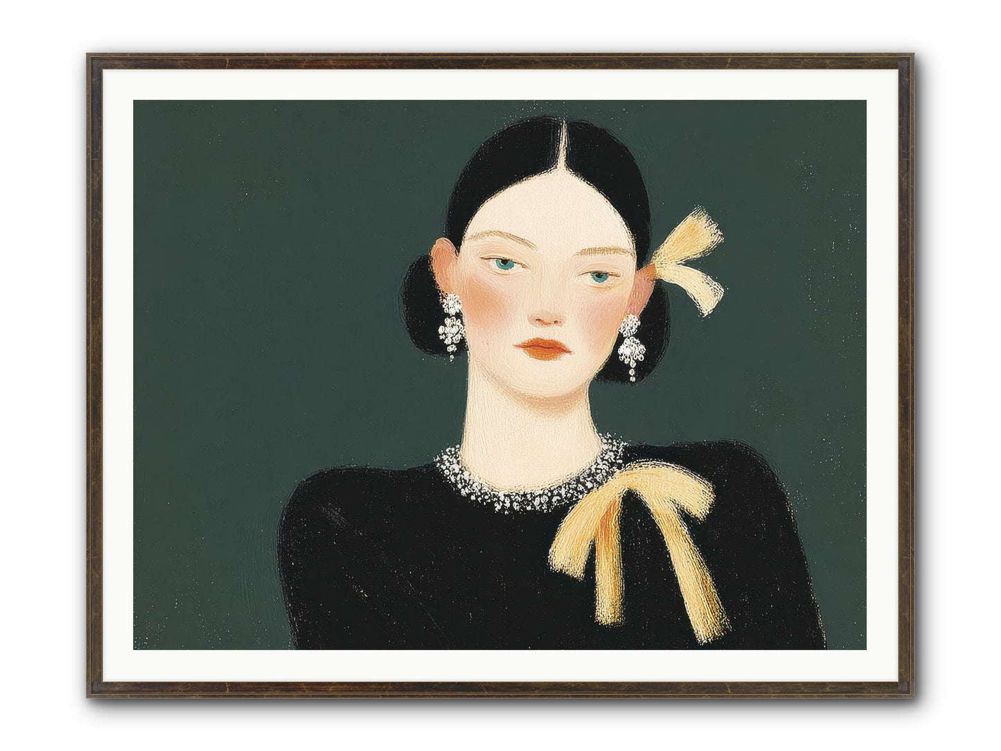 She Tied It Twice Framed Print - Slimwoods Black/Gold 48x36