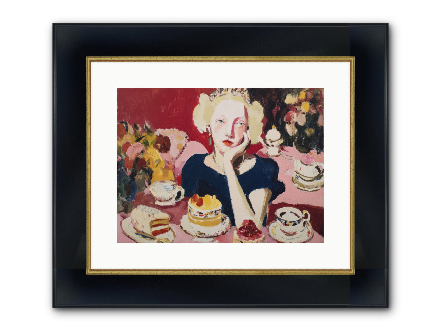 She Waited Framed Print - Wide Black w/Gold 16x12