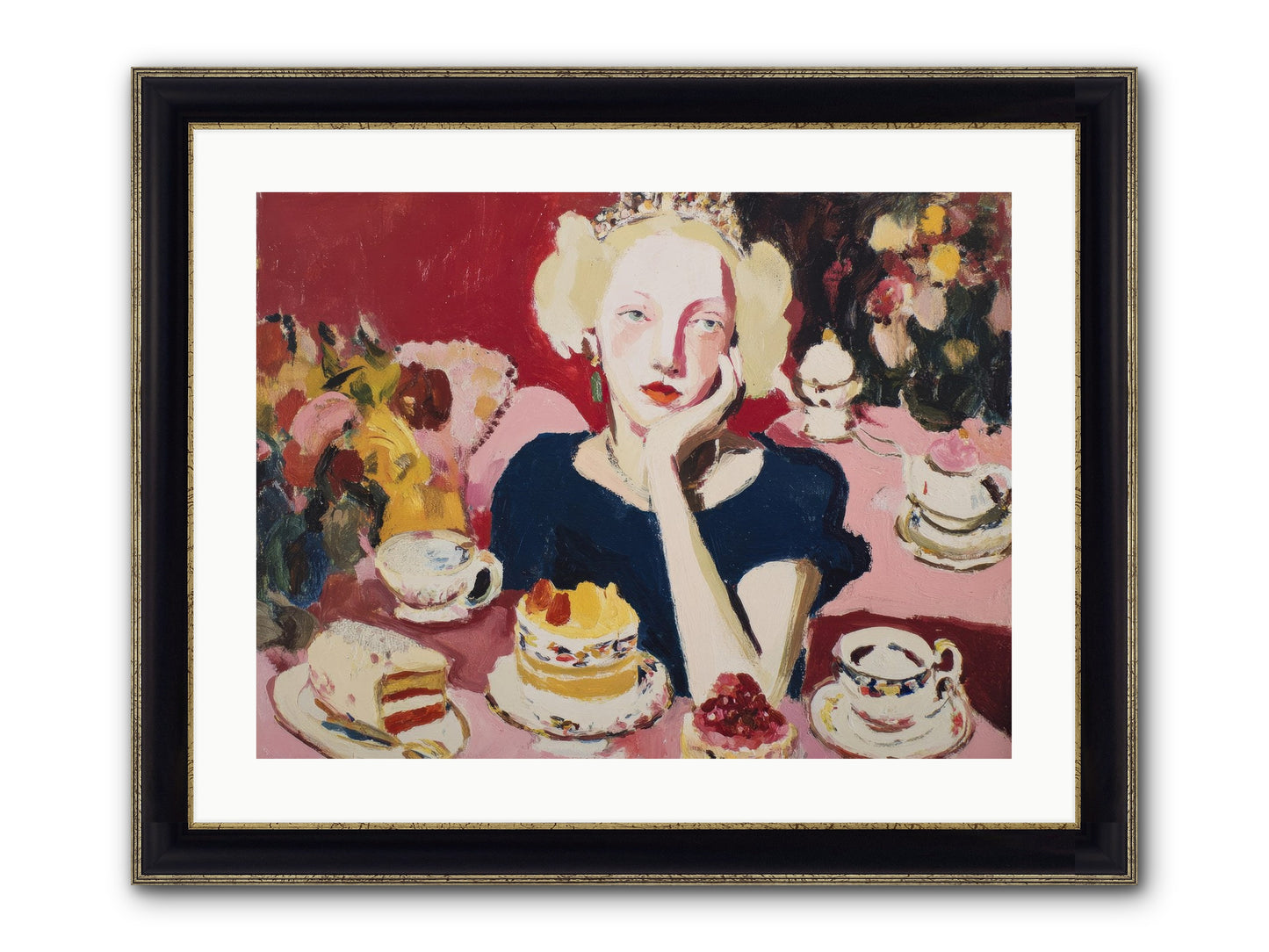 She Waited Framed Print - Black & Gold 24x18